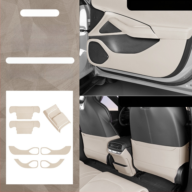 Xiaomi SU7 Дверна противоударна подложка — кожа Nappa с 3D пяна, издръжлива на износване и надраскване, комплект от 7 защитни плочи за автомобил