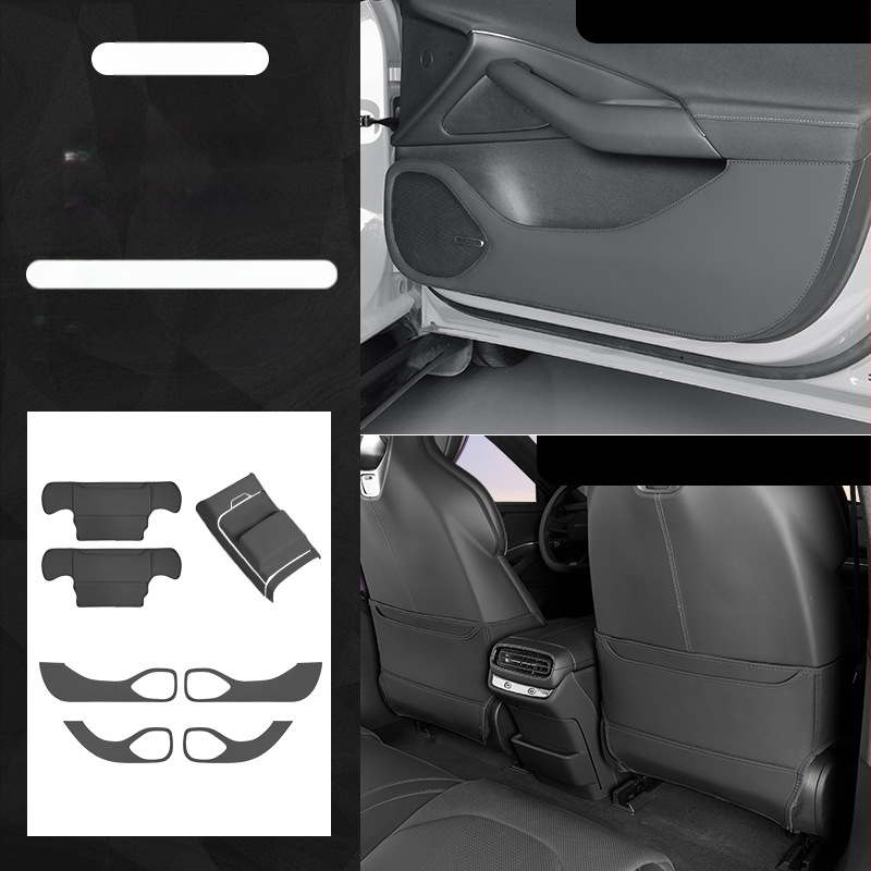 Xiaomi SU7 Дверна противоударна подложка — кожа Nappa с 3D пяна, издръжлива на износване и надраскване, комплект от 7 защитни плочи за автомобил