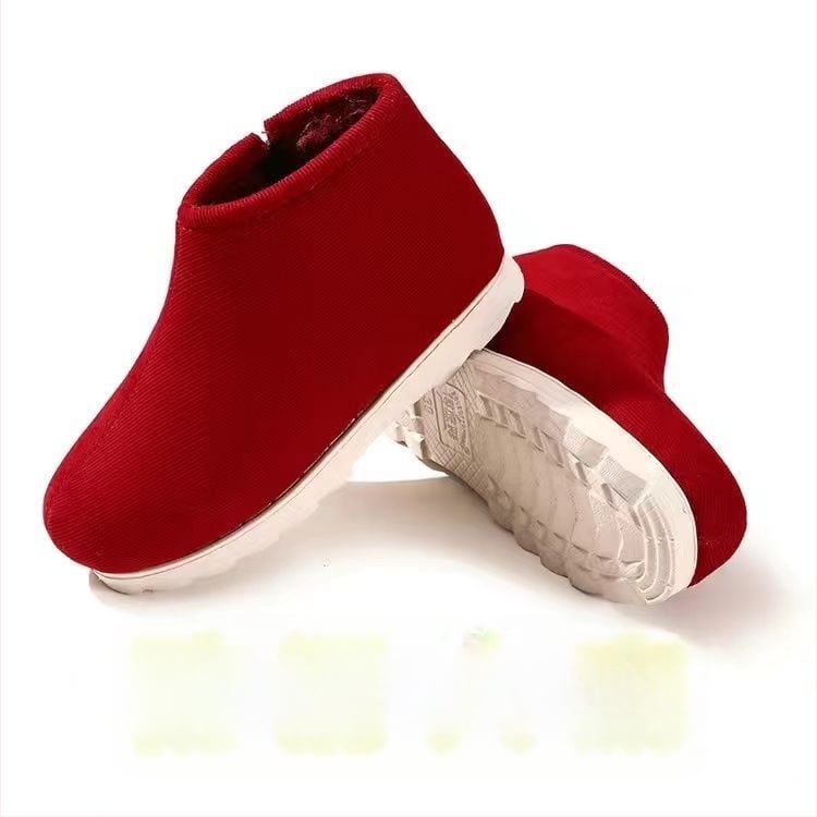 Домашни памучни пантофки с дебела подметка в етно стил, унисекс, антихлъзгащи и износоустойчиви за зимата