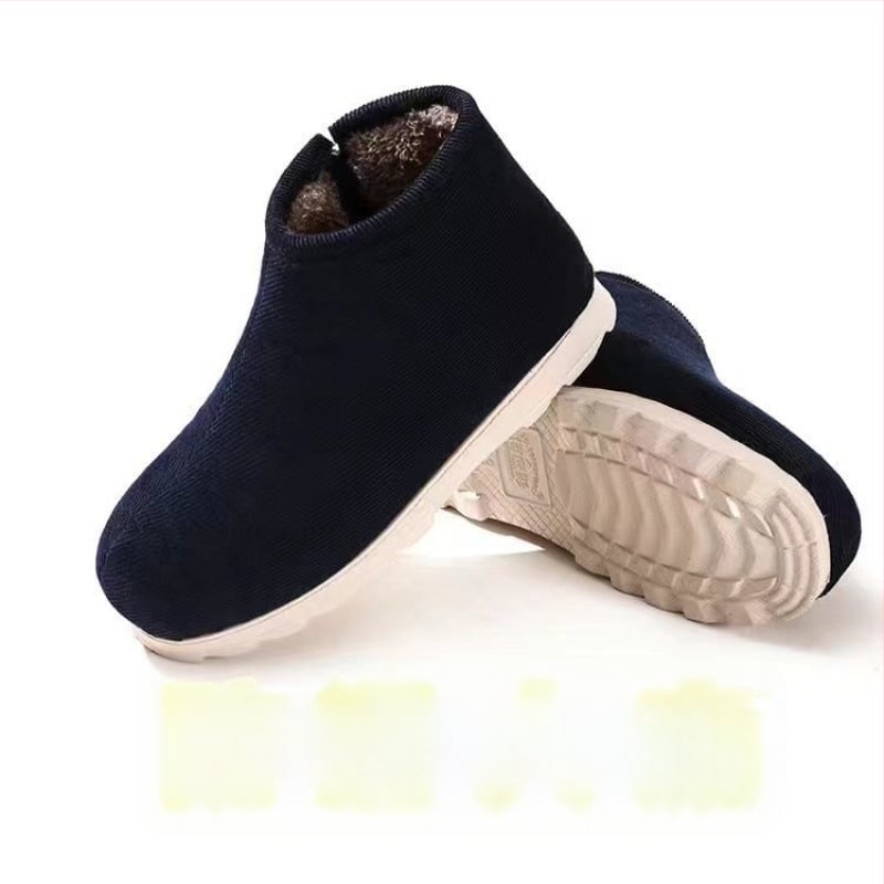 Домашни памучни пантофки с дебела подметка в етно стил, унисекс, антихлъзгащи и износоустойчиви за зимата