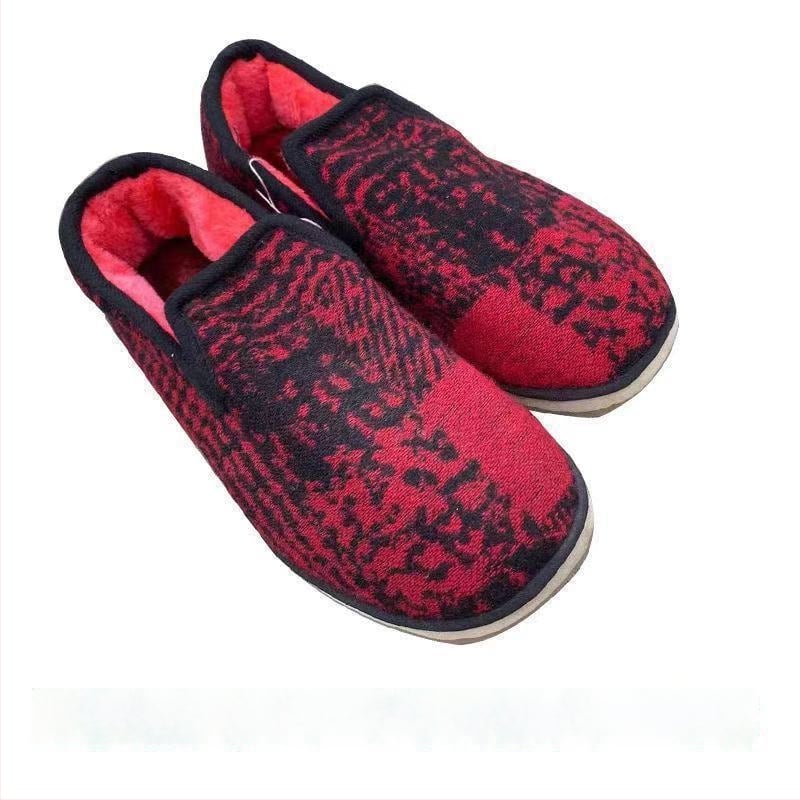 Домашни памучни пантофки с дебела подметка в етно стил, унисекс, антихлъзгащи и износоустойчиви за зимата