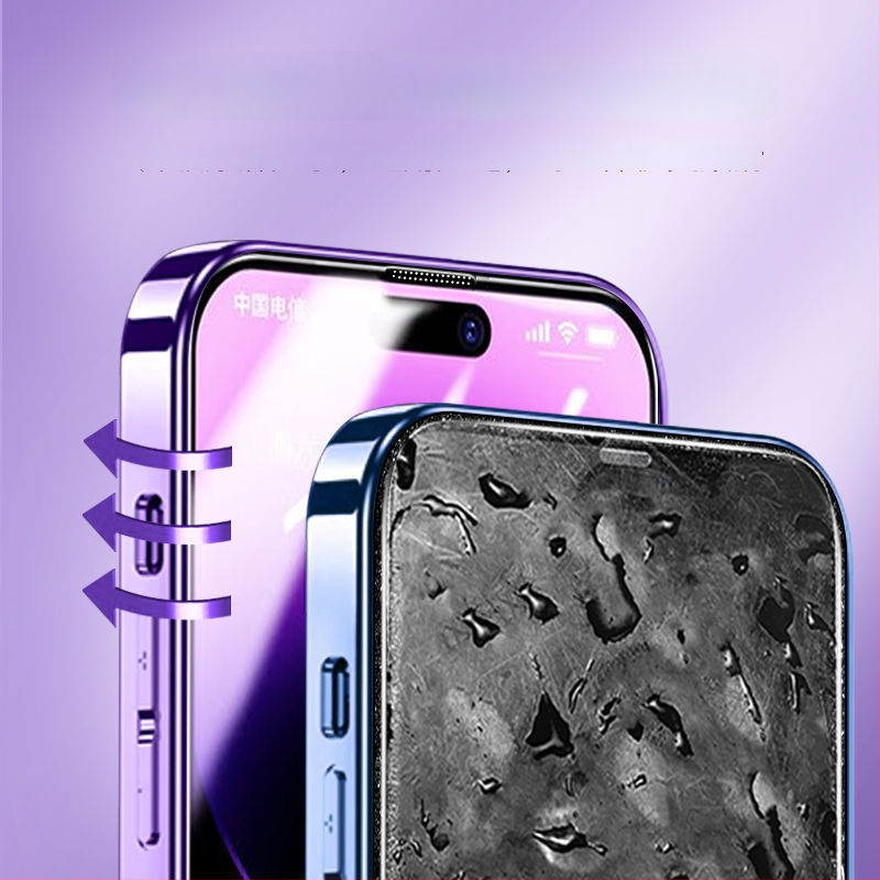 Membrane Force Zaštita zaslona od kaljenog stakla s zaštitom privatnosti za iPhone 12 Pro – prednja, HD jasnoća, anti-otisci, anti-plavo svjetlo, anti-ljubičasto svjetlo, potpuno pokriće, otporno na padove