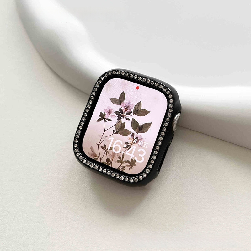 Apple Watch 9 suderinamas laikrodžio dėklas su deimantiniu rėmu, Ultra2 apsauginis dangtelis, tinka S10/S7/S5/S3.