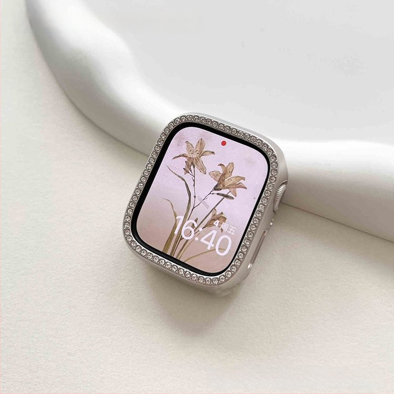 Apple Watch 9 suderinamas laikrodžio dėklas su deimantiniu rėmu, Ultra2 apsauginis dangtelis, tinka S10/S7/S5/S3.