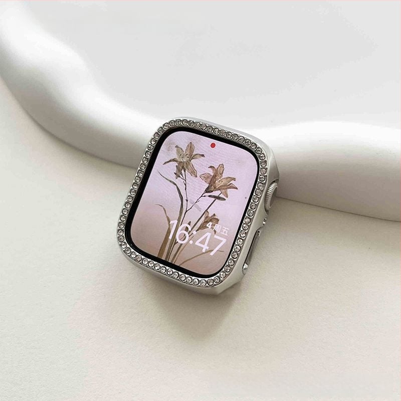 Apple Watch 9 suderinamas laikrodžio dėklas su deimantiniu rėmu, Ultra2 apsauginis dangtelis, tinka S10/S7/S5/S3.