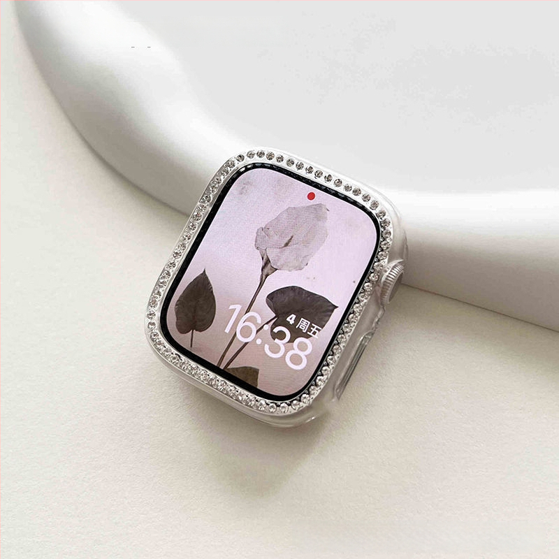 Apple Watch 9 suderinamas laikrodžio dėklas su deimantiniu rėmu, Ultra2 apsauginis dangtelis, tinka S10/S7/S5/S3.