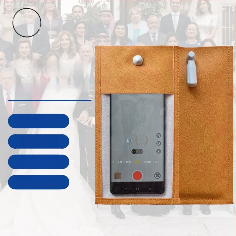 Mobiliojo telefono dėklas su anti-fotografavimo apsauga, stačiakampio dizaino, PVC+PU medžiaga, unisex dizainas, vestuvėms