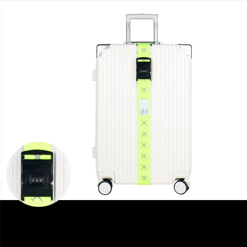 Bagažinės dirželis su vieno žodžio slaptažodžiu, šviesus ir atšvaitinis, ultra lengvas poliesteris, išleistas 2018 m. pavasarį.