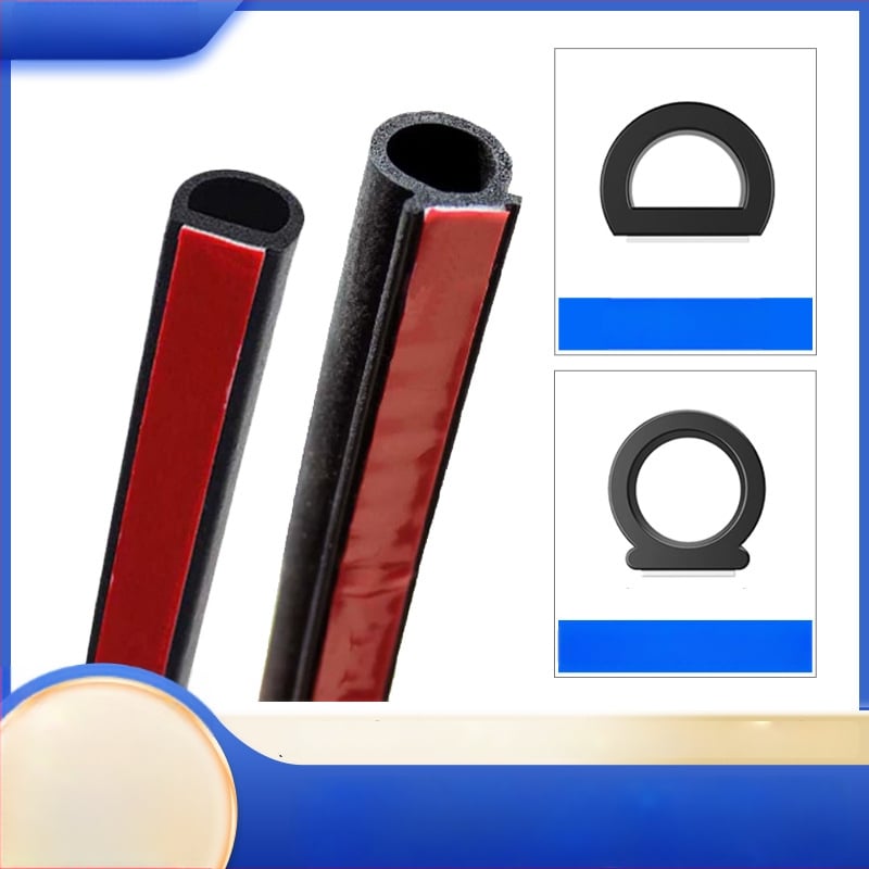 Haokai Universali guminis durų tarpiklis automobiliams su D tipo grioveliu, lipnus, atsparus vandeniui, garso izoliacijai