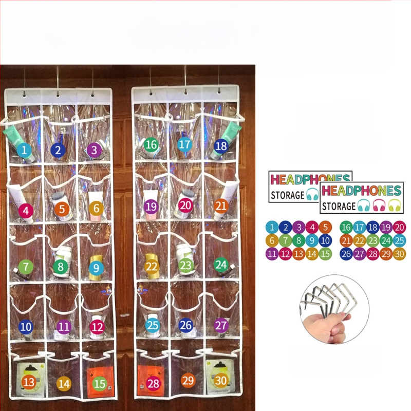 Висяща чанта за съхранение с 15 отделения, нетъкана материя, стенен монтаж или висящ за врата, многофункционална