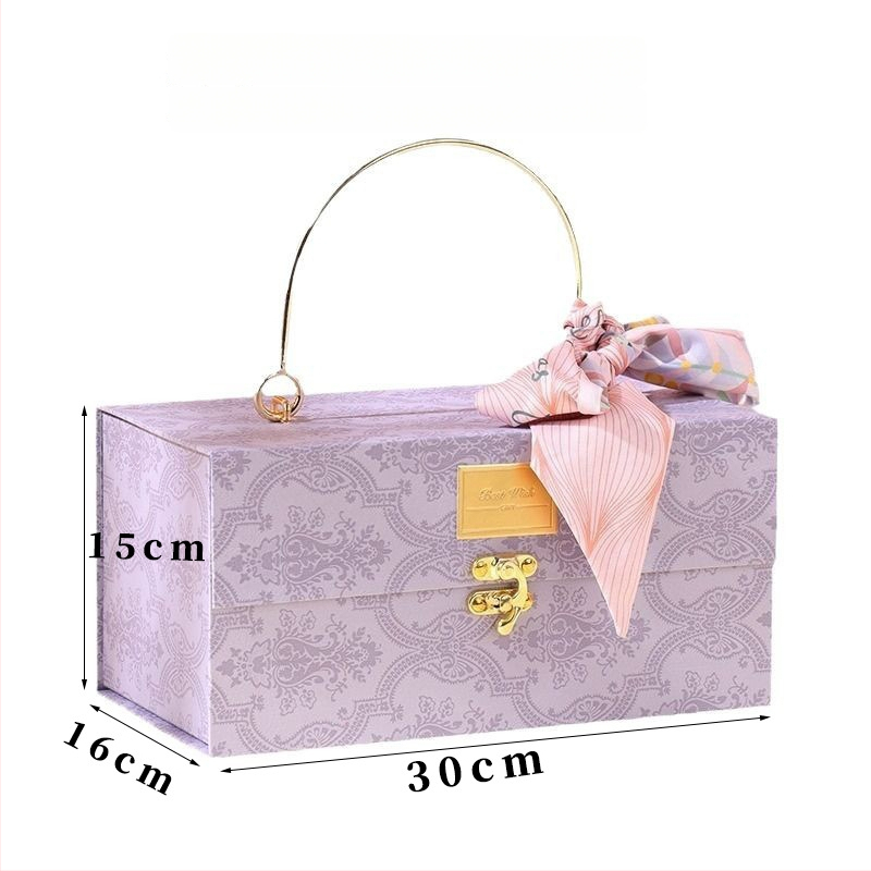 Vintage violetinė dovanų dėžutė iš Yq — auksinė folija, specialus popierius, dėžučių tipai: demonstracinė, su langu, Dangus ir Žemė