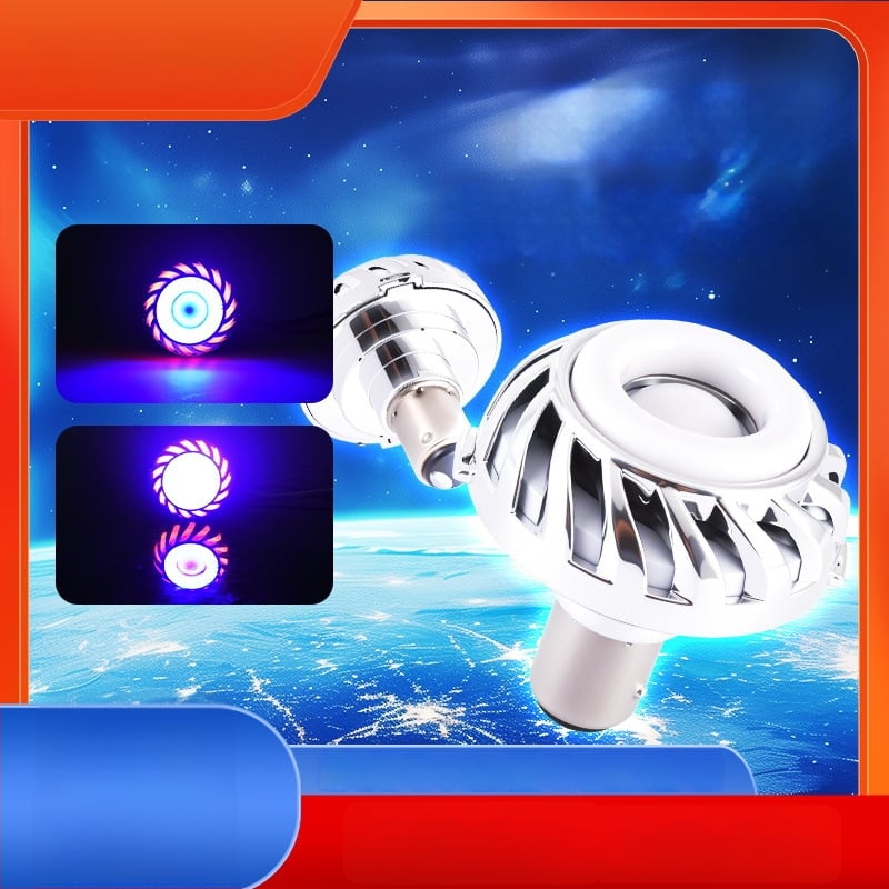 LED stabdžių galinė lemputė motociklams ir elektriniams dviračiams su Angel Eyes, modelis SCD-46, 12V, 5W, 200 lm