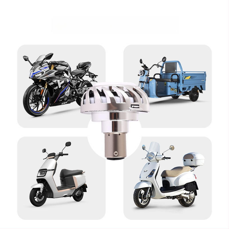 LED stabdžių galinė lemputė motociklams ir elektriniams dviračiams su Angel Eyes, modelis SCD-46, 12V, 5W, 200 lm