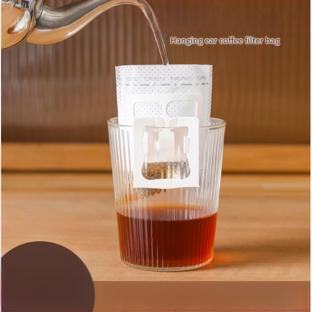 Pungă filtrantă de unică folosință pentru cold brew, filtru din material nețesut, cu bucle pentru agățare, include linguriță