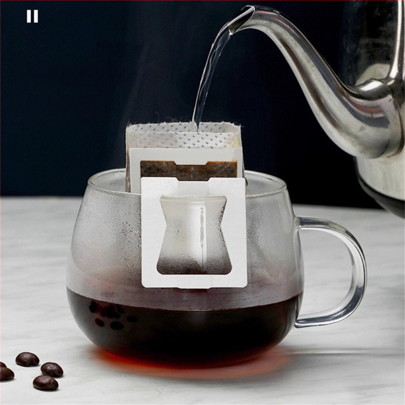 Pungă filtrantă de unică folosință pentru cold brew, filtru din material nețesut, cu bucle pentru agățare, include linguriță