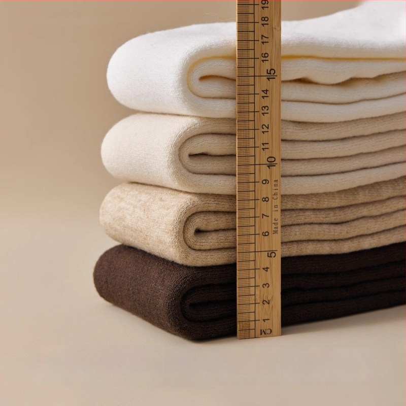 Șosete de femei peste genunchi din lână, căptușite cu fleece, groase pentru iarnă, stil minimalist, model solid, tricot cu un ac