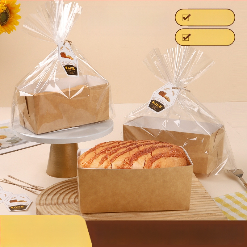 Koogipaberi vormi ja küpsetushoidja komplekt – ahjuks sobiv, kõrge temperatuurikindel, ühekordne leivakarbi komplekt koos kotiga, sildiga ja siidpaelaga