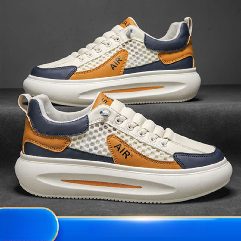 Pantofi sport pentru bărbați, primăvară, plasă respirabilă, talpă groasă, șireturi, pentru timp liber și călătorii