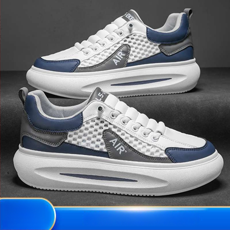 Pantofi sport pentru bărbați, primăvară, plasă respirabilă, talpă groasă, șireturi, pentru timp liber și călătorii