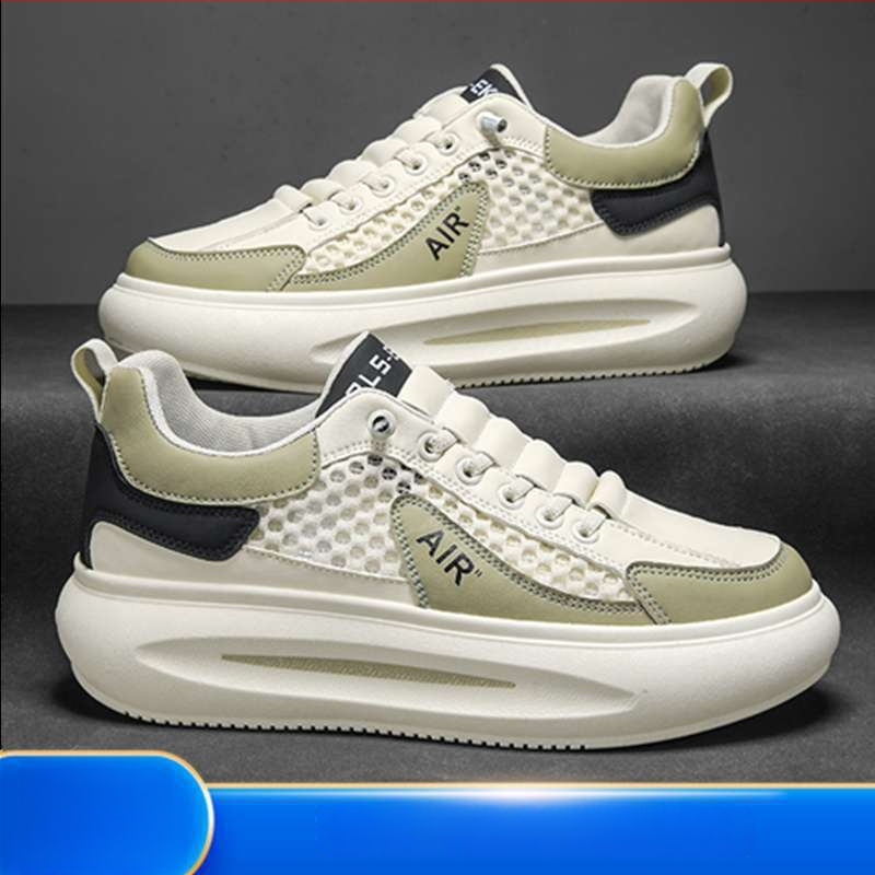 Pantofi sport pentru bărbați, primăvară, plasă respirabilă, talpă groasă, șireturi, pentru timp liber și călătorii