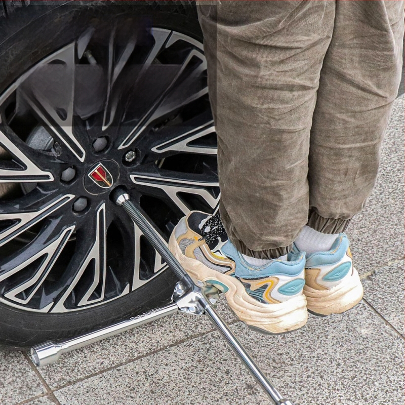 Гаечен ключ с кръстовиден накрайник за смяна на гуми, CR-V материал, хромирано покритие, Exploit/Explore