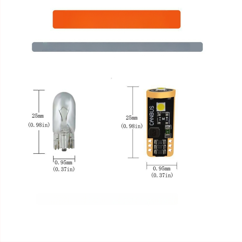 T10 pločio indikatorinė lempa – LED 3SMD3030, CANBUS suderinama, įtampa 12–30 V, galia 3 W