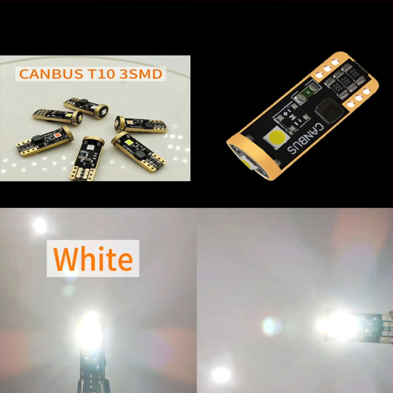 T10 pločio indikatorinė lempa – LED 3SMD3030, CANBUS suderinama, įtampa 12–30 V, galia 3 W
