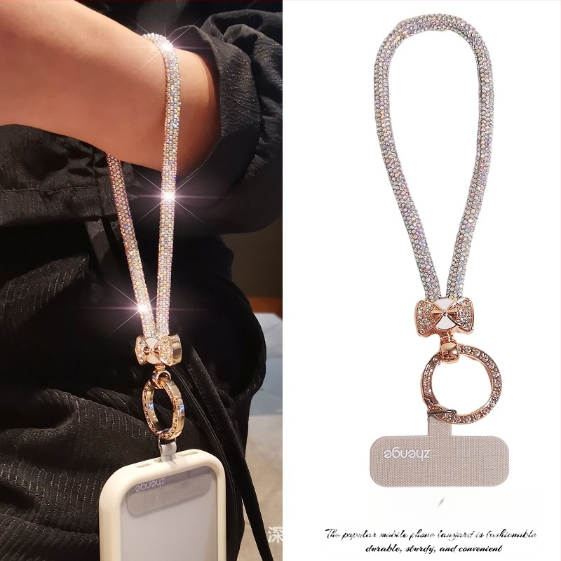 Telefono pakabukas su deimantiniu kaspinu ir geometriniu pakabuku, rankų darbo, daugiafunkcinis, Jane grids