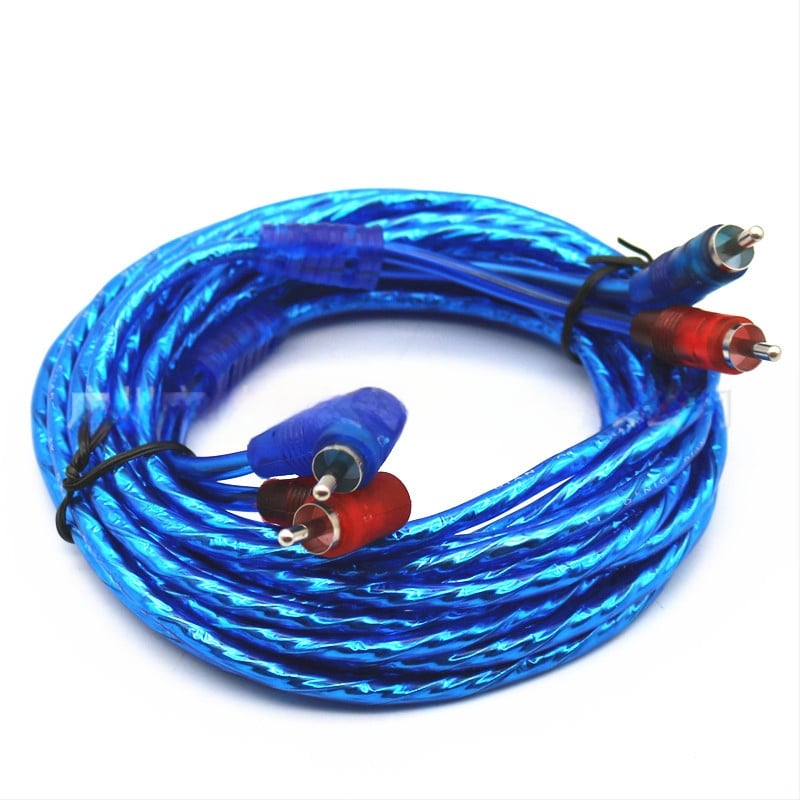 Cablu audio auto cu conectori 2RCA pentru subwoofer și amplificator, cupru pur, greutate 0,15 kg