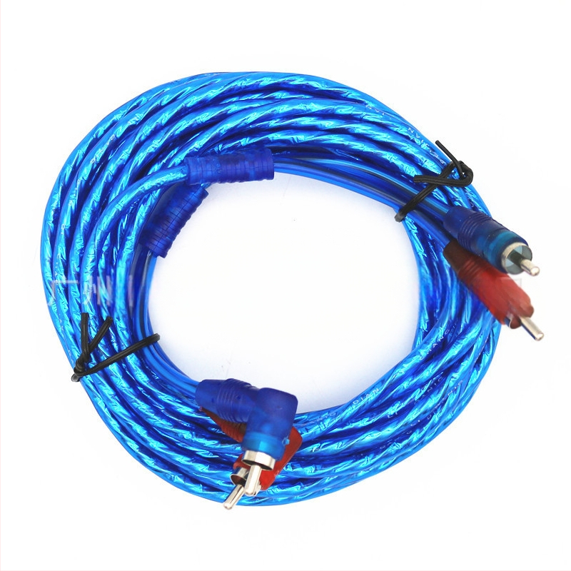 Cablu audio auto cu conectori 2RCA pentru subwoofer și amplificator, cupru pur, greutate 0,15 kg