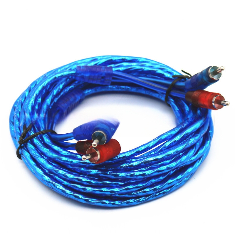 Cablu audio auto cu conectori 2RCA pentru subwoofer și amplificator, cupru pur, greutate 0,15 kg