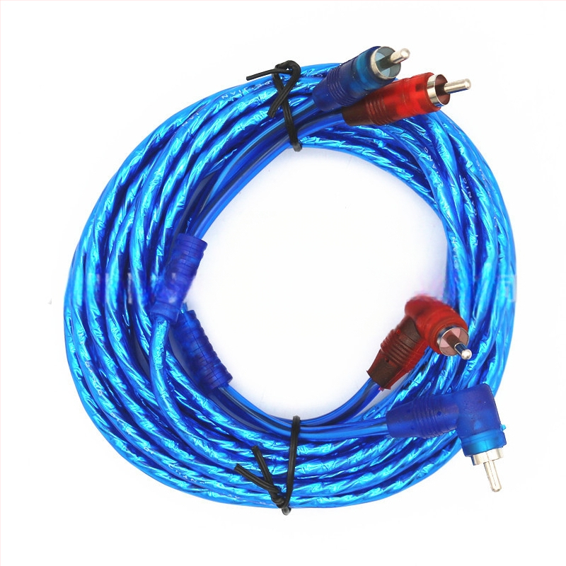 Cablu audio auto cu conectori 2RCA pentru subwoofer și amplificator, cupru pur, greutate 0,15 kg