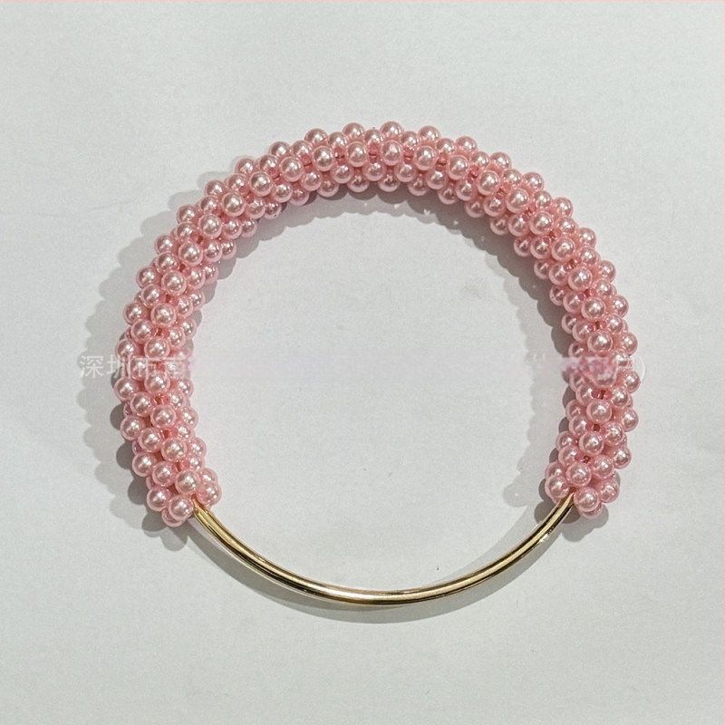 Μαργαριταρένια λαβή τσάντας για DIY υφαντές τσάντες — PVC υλικό, Άνοιξη 2025, στυλ φρέσκο και γλυκό, μονόχρωμο σχέδιο, εξαιρετικά ελαφρύ