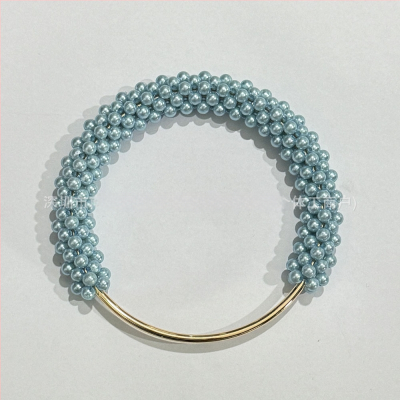 Μαργαριταρένια λαβή τσάντας για DIY υφαντές τσάντες — PVC υλικό, Άνοιξη 2025, στυλ φρέσκο και γλυκό, μονόχρωμο σχέδιο, εξαιρετικά ελαφρύ