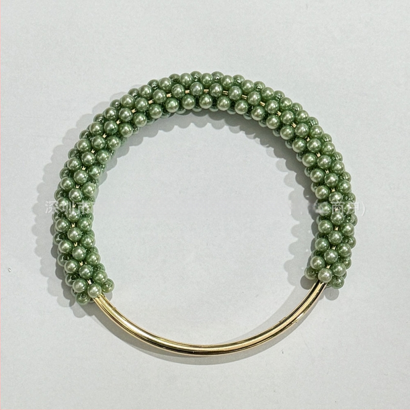 Μαργαριταρένια λαβή τσάντας για DIY υφαντές τσάντες — PVC υλικό, Άνοιξη 2025, στυλ φρέσκο και γλυκό, μονόχρωμο σχέδιο, εξαιρετικά ελαφρύ