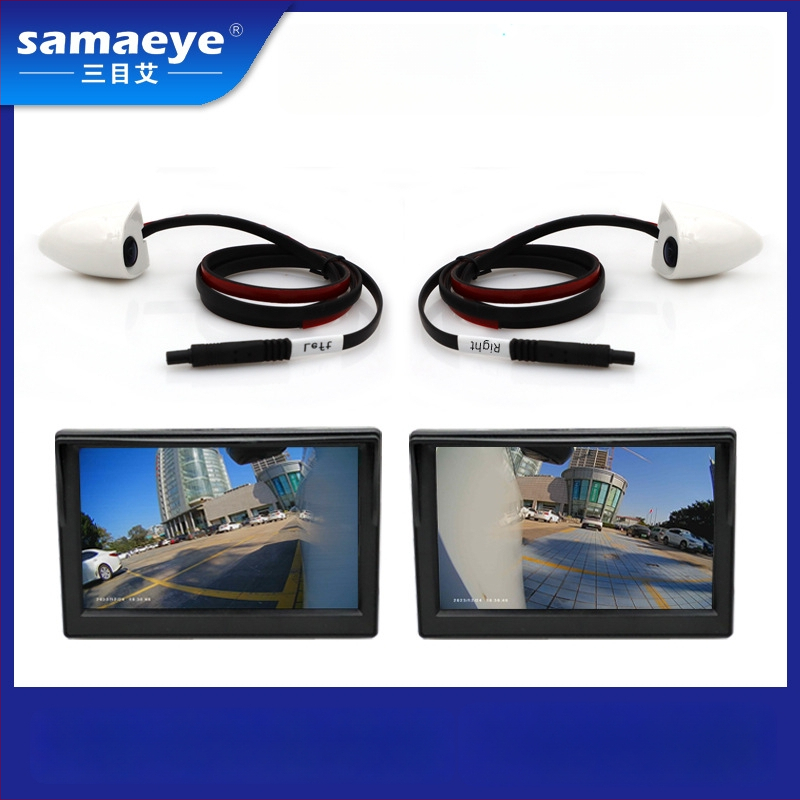 Display de recul pentru autoturism cu cameră waterproof, unghi larg, vedere dreapta-spate, imagine AHD fără fir, asistență pentru unghiul mort