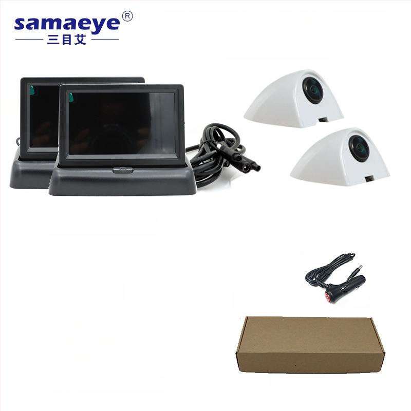 Display de recul pentru autoturism cu cameră waterproof, unghi larg, vedere dreapta-spate, imagine AHD fără fir, asistență pentru unghiul mort