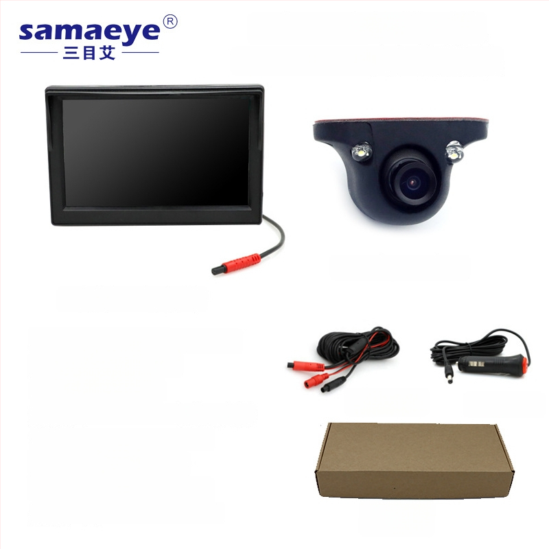 Display de recul pentru autoturism cu cameră waterproof, unghi larg, vedere dreapta-spate, imagine AHD fără fir, asistență pentru unghiul mort