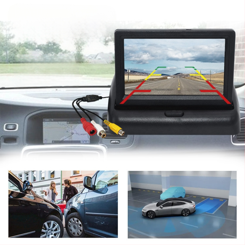 Display LCD pentru mașină, model pliabil de 4,3 inch, ecran LCD, rezoluție 480x272, intrare bidirecțională