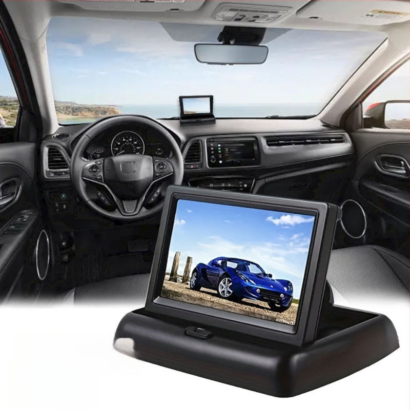 Display LCD pentru mașină, model pliabil de 4,3 inch, ecran LCD, rezoluție 480x272, intrare bidirecțională