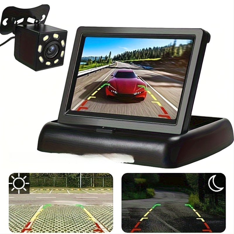 Display LCD pentru mașină, model pliabil de 4,3 inch, ecran LCD, rezoluție 480x272, intrare bidirecțională