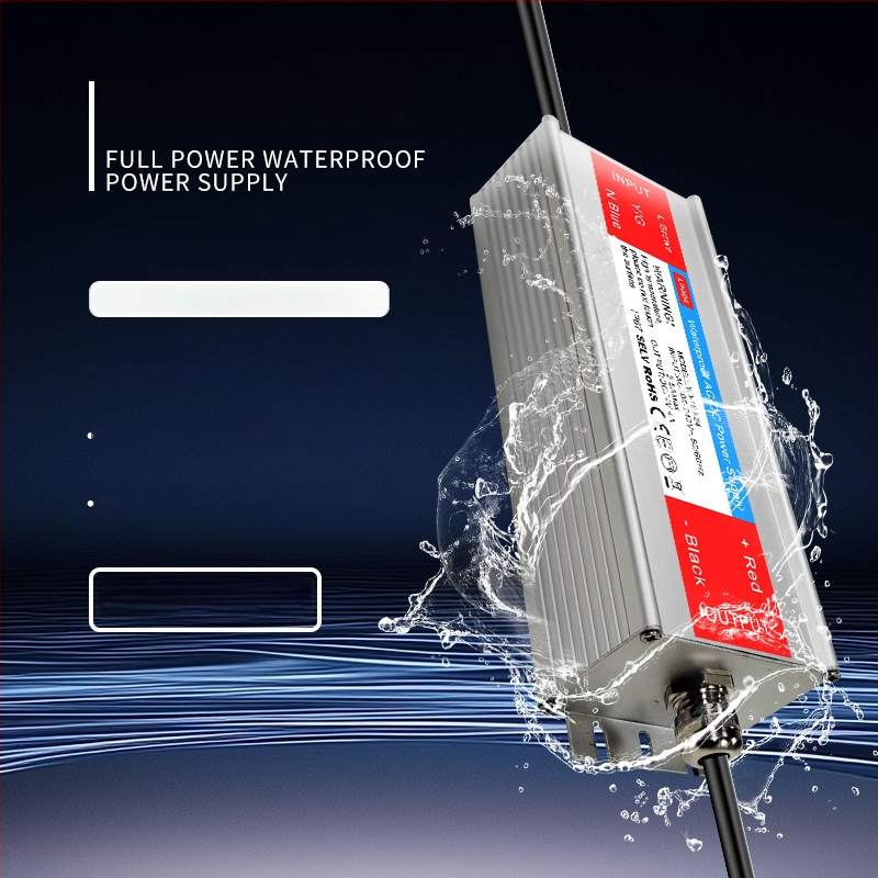 Lyd alumínium házas vízálló tápegység – nagy teljesítményű, 500 g, alkalmas LED világításra, reklámtáblákra és tengeri elektronikára