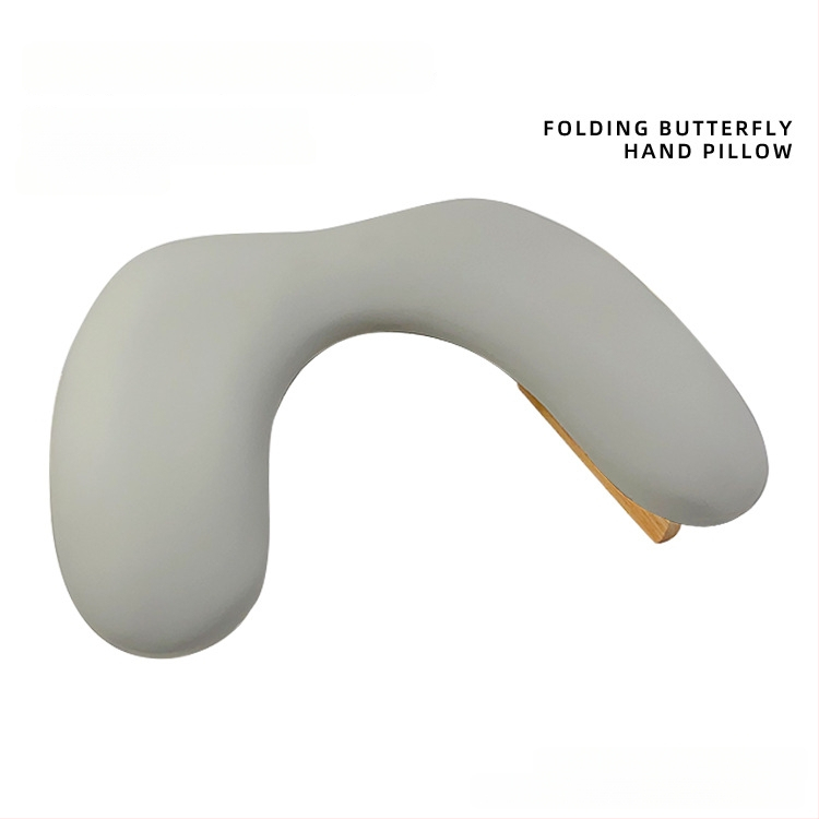 Подложка за ръце за маникюр - дизайн на пеперуда, У-образна наклонена сгъваема форма, мека подложка за облекчаване на умората