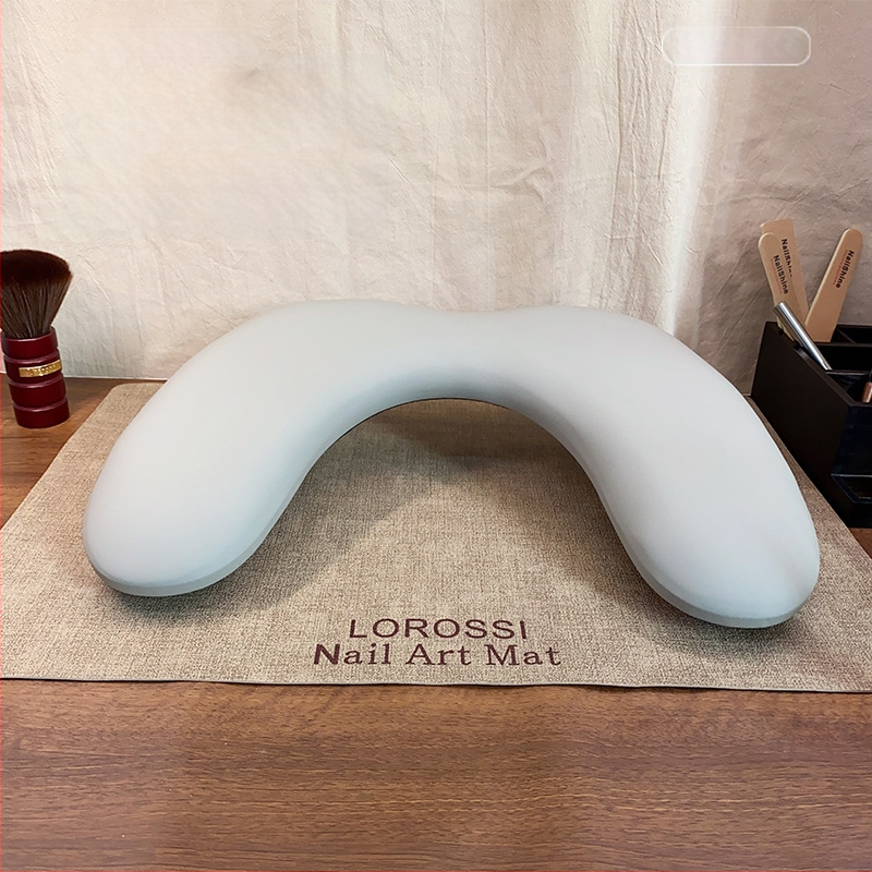 Подложка за ръце за маникюр - дизайн на пеперуда, У-образна наклонена сгъваема форма, мека подложка за облекчаване на умората