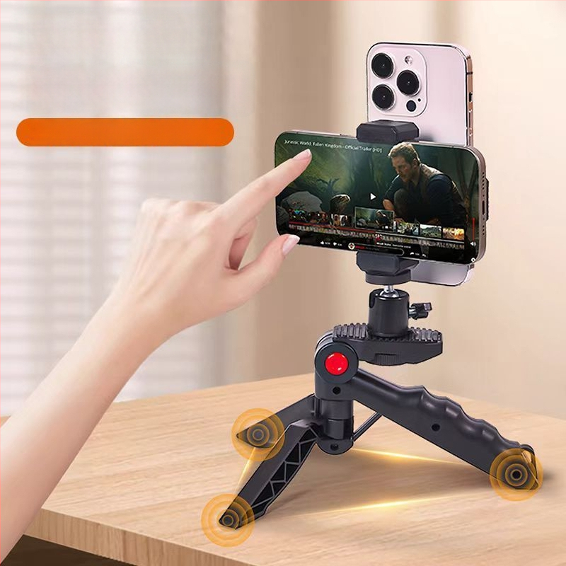 Dvojstranný držiak na telefón a teleprompter, stolný alebo ručný, viacfunkčný filmový nástroj pre dvojkamerový setup s titulky