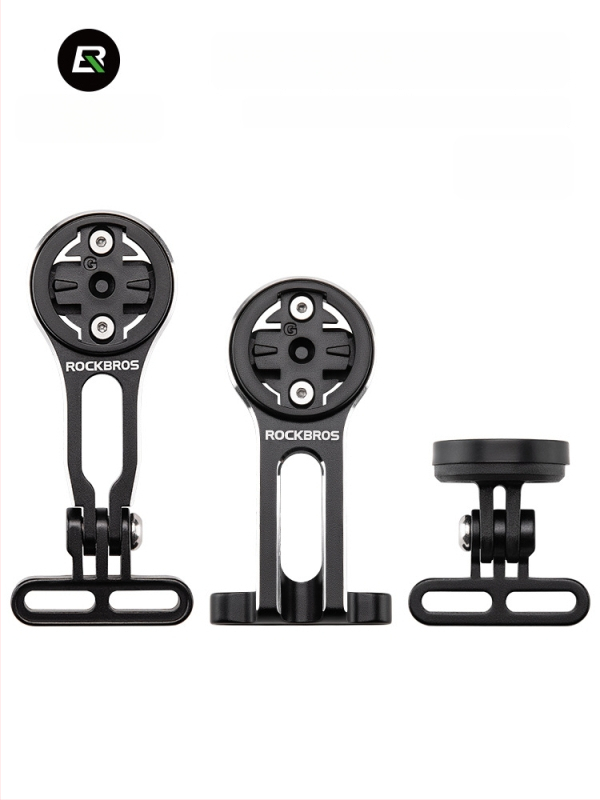 ROCKBROS Suport extins pentru bicicletă pentru computer de ciclism, montură pentru lanternă și bază pentru cameră de acțiune – aliaj de aluminiu AL6061
