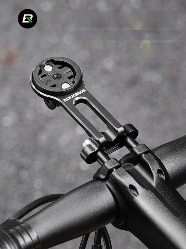 ROCKBROS Suport extins pentru bicicletă pentru computer de ciclism, montură pentru lanternă și bază pentru cameră de acțiune – aliaj de aluminiu AL6061