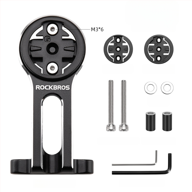 ROCKBROS Suport extins pentru bicicletă pentru computer de ciclism, montură pentru lanternă și bază pentru cameră de acțiune – aliaj de aluminiu AL6061