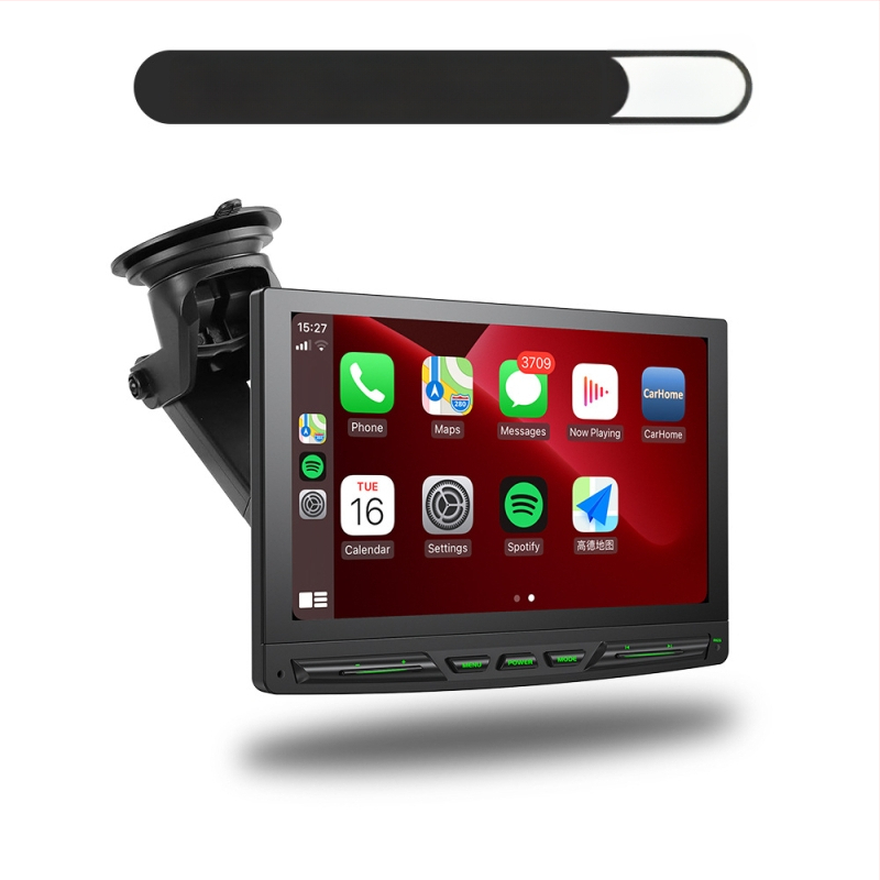 Ecran portabil wireless CarPlay, cu înregistrare auto și navigație la marșarier, model PS7002, display LCD, suport SD card, alimentare prin brichetă