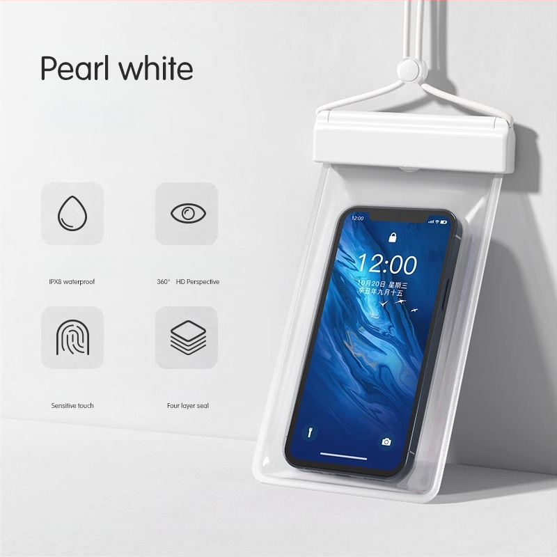 Vodootporna torbica za telefon za plažu s HD dodirnim zaslonom — kompatibilno s telefonima do 7,2 inča, plastično vodootporno kućište, moguć prilagođeni logotip, za plivanje, ronjenje i raftanje